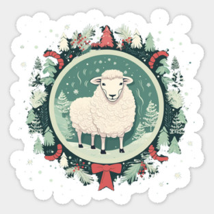Sheep in Ornament, Love Farm Animals Sticker