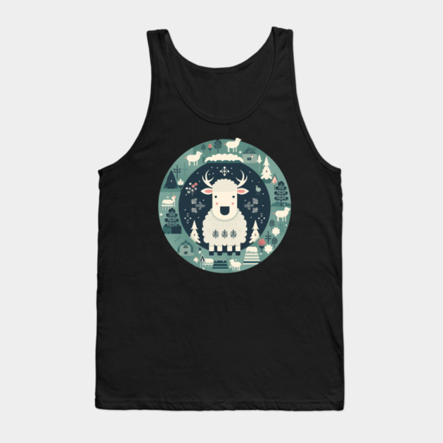 Sheep in Ornament, Love Farm Animals Tank Top by logiamerch