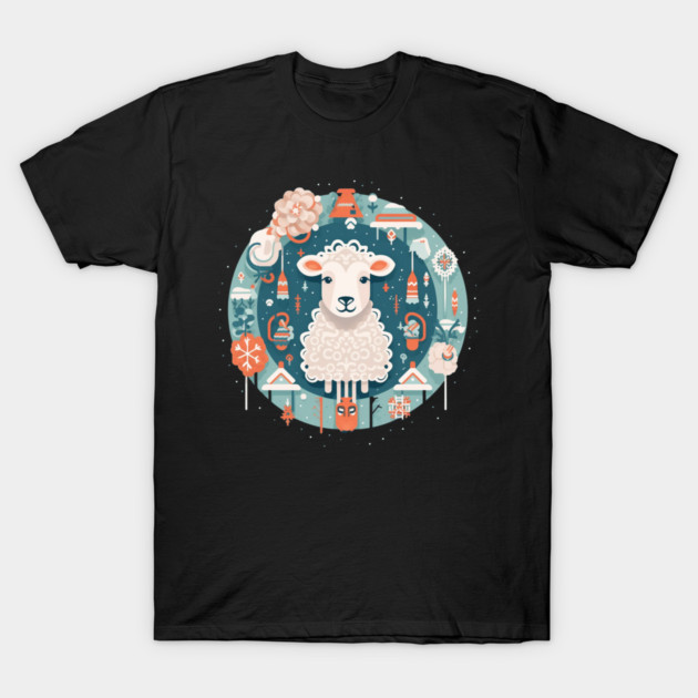 Sheep in Ornament, Love Farm Animals T-Shirt by logiamerch