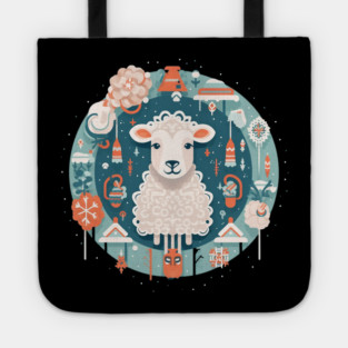 Sheep in Ornament, Love Farm Animals Tote