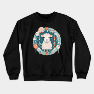 Sheep in Ornament, Love Farm Animals Crewneck Sweatshirt