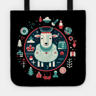 Sheep in Ornament, Love Farm Animals Tote