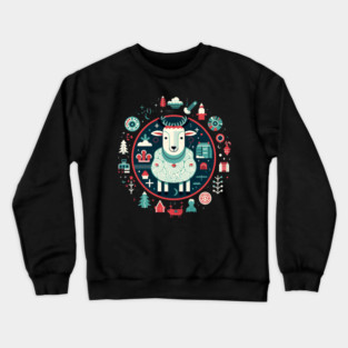 Sheep in Ornament, Love Farm Animals Crewneck Sweatshirt