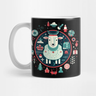 Sheep in Ornament, Love Farm Animals Mug