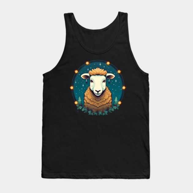 Sheep in Ornament, Love Farm Animals Tank Top by logiamerch