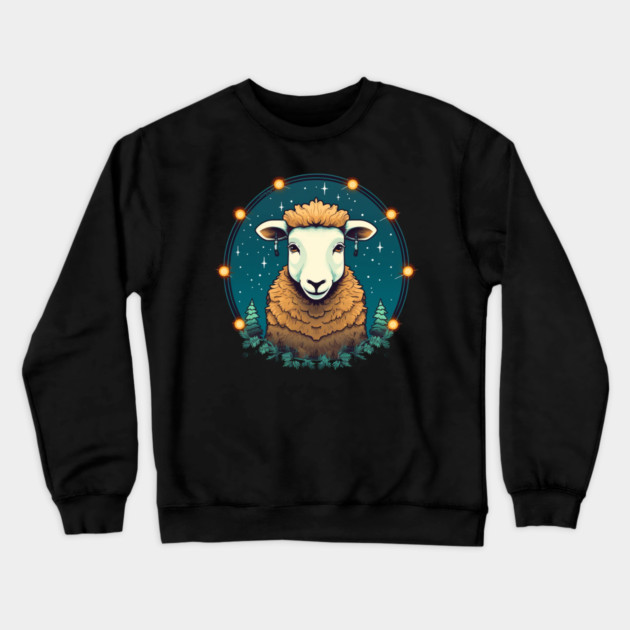 Sheep in Ornament, Love Farm Animals Crewneck Sweatshirt by logiamerch