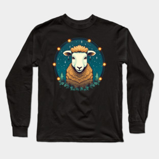 Sheep in Ornament, Love Farm Animals Long Sleeve T-Shirt