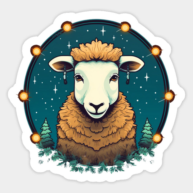 Sheep in Ornament, Love Farm Animals Sticker by logiamerch