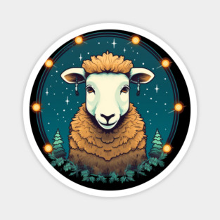 Sheep in Ornament, Love Farm Animals Magnet