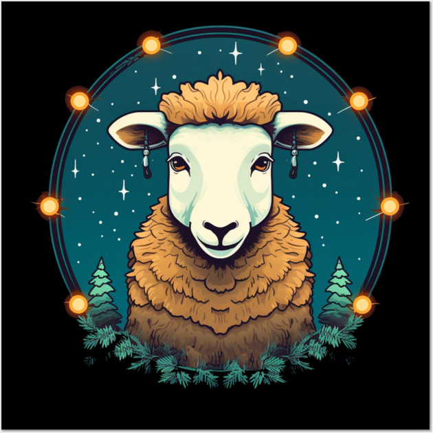 Sheep in Ornament, Love Farm Animals Wall Art by logiamerch