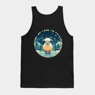 Sheep in Ornament, Love Farm Animals Tank Top