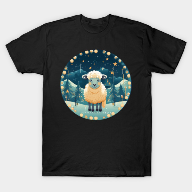 Sheep in Ornament, Love Farm Animals T-Shirt by logiamerch