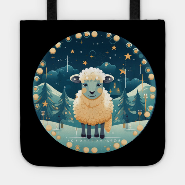 Sheep in Ornament, Love Farm Animals Tote by logiamerch