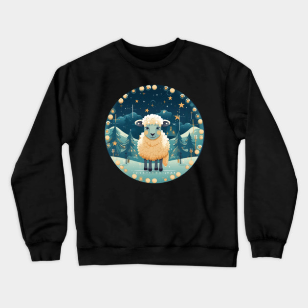 Sheep in Ornament, Love Farm Animals Crewneck Sweatshirt by logiamerch