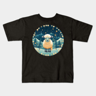 Sheep in Ornament, Love Farm Animals Kids T-Shirt