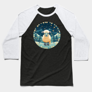Sheep in Ornament, Love Farm Animals Baseball T-Shirt