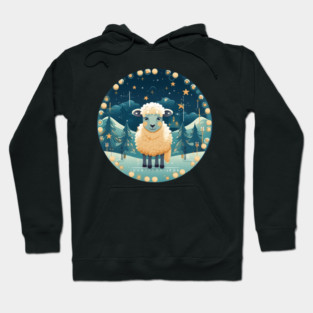 Sheep in Ornament, Love Farm Animals Hoodie