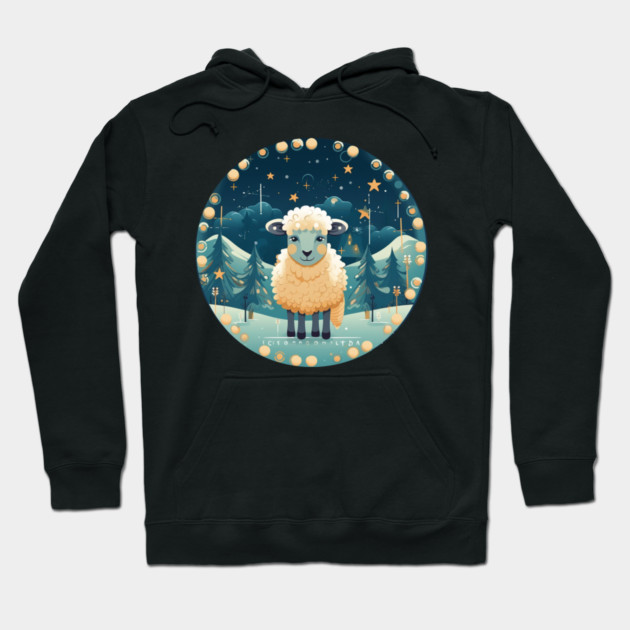 Sheep in Ornament, Love Farm Animals Hoodie by logiamerch