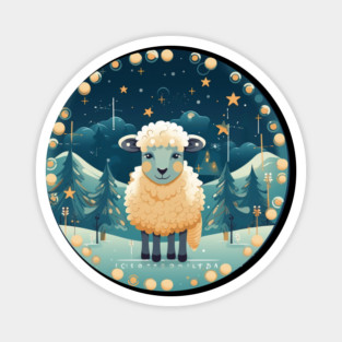 Sheep in Ornament, Love Farm Animals Magnet