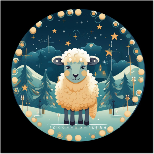 Sheep in Ornament, Love Farm Animals Wall Art by logiamerch