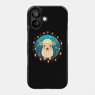 Sheep in Ornament, Love Farm Animals Phone Case