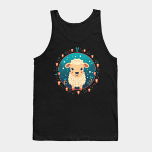Sheep in Ornament, Love Farm Animals Tank Top