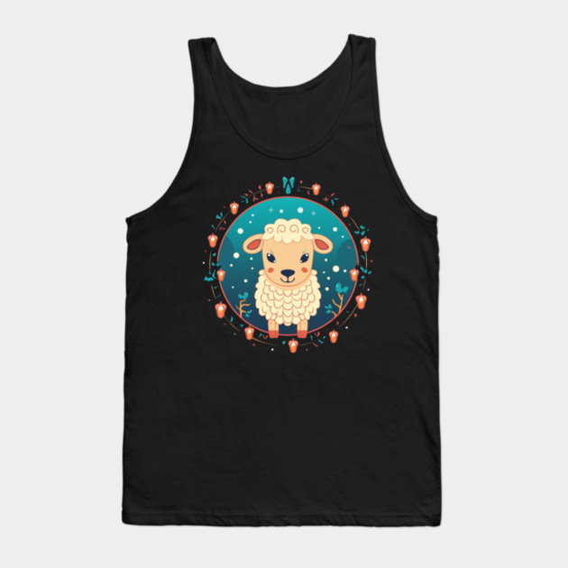 Sheep in Ornament, Love Farm Animals Tank Top by logiamerch