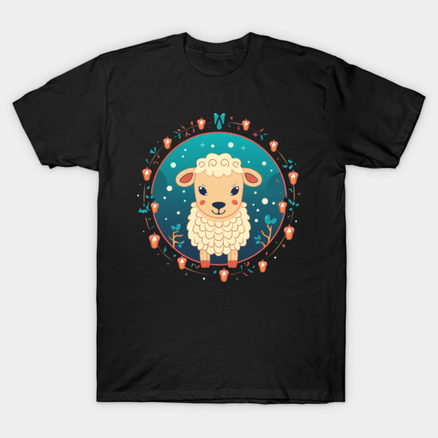 Sheep in Ornament, Love Farm Animals T-Shirt by logiamerch