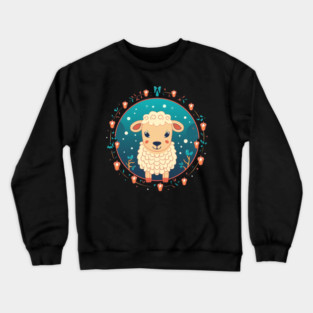 Sheep in Ornament, Love Farm Animals Crewneck Sweatshirt