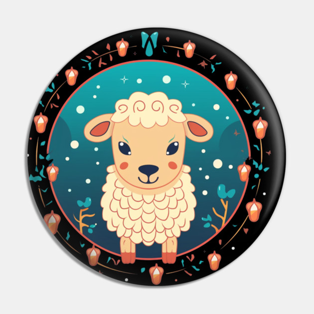 Sheep in Ornament, Love Farm Animals Pin by logiamerch
