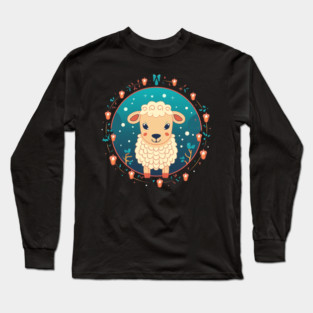 Sheep in Ornament, Love Farm Animals Long Sleeve T-Shirt
