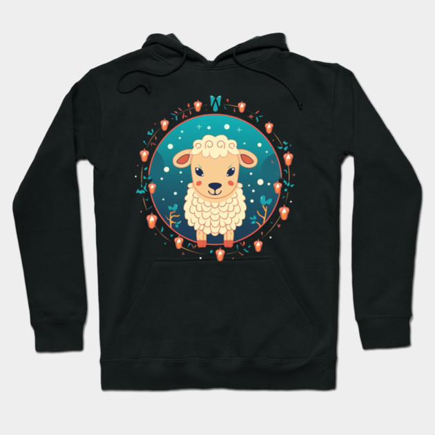 Sheep in Ornament, Love Farm Animals Hoodie by logiamerch