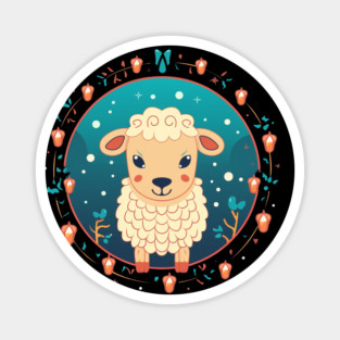 Sheep in Ornament, Love Farm Animals Magnet