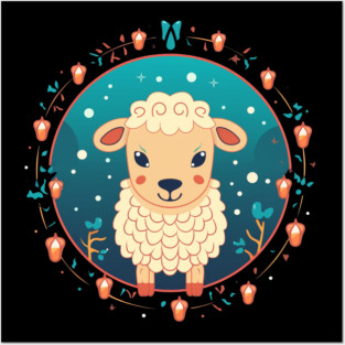 Sheep in Ornament, Love Farm Animals Posters and Art