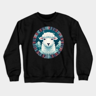 Sheep in Ornament, Love Farm Animals Crewneck Sweatshirt