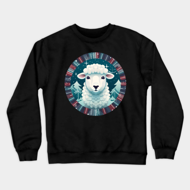 Sheep in Ornament, Love Farm Animals Crewneck Sweatshirt by logiamerch