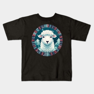 Sheep in Ornament, Love Farm Animals Kids T-Shirt