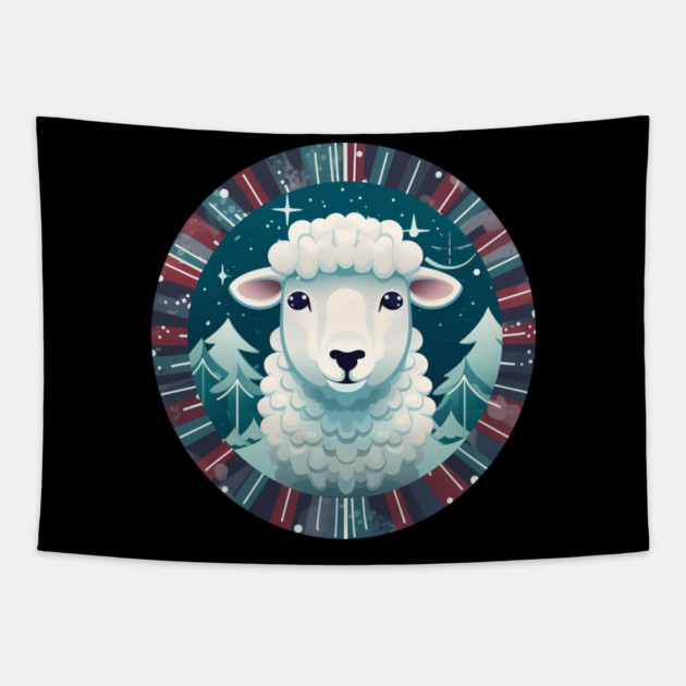 Sheep in Ornament, Love Farm Animals Tapestry by logiamerch