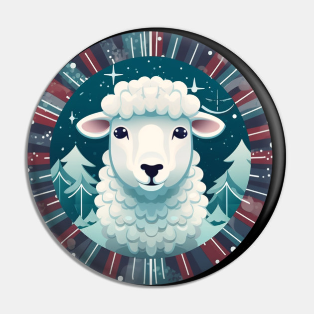 Sheep in Ornament, Love Farm Animals Pin by logiamerch