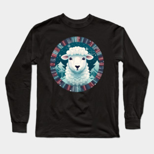 Sheep in Ornament, Love Farm Animals Long Sleeve T-Shirt