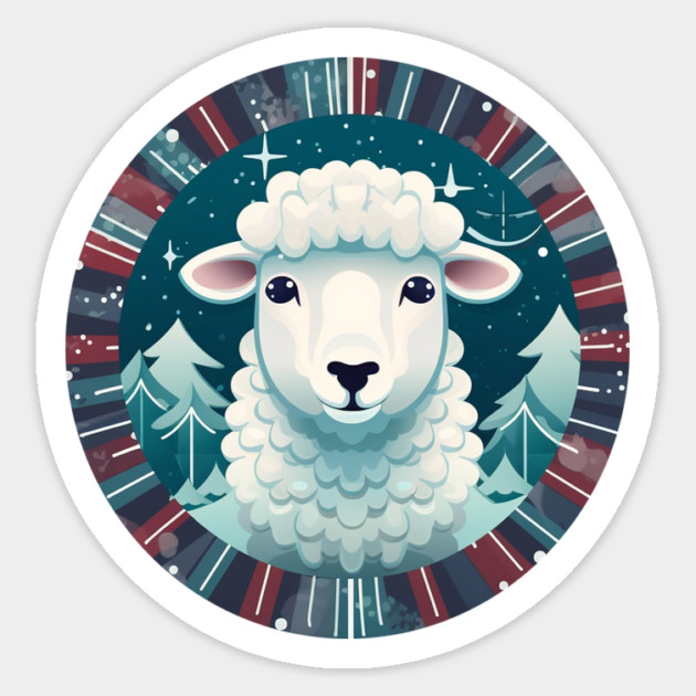 Sheep in Ornament, Love Farm Animals Sticker by logiamerch