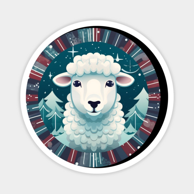 Sheep in Ornament, Love Farm Animals Magnet by logiamerch