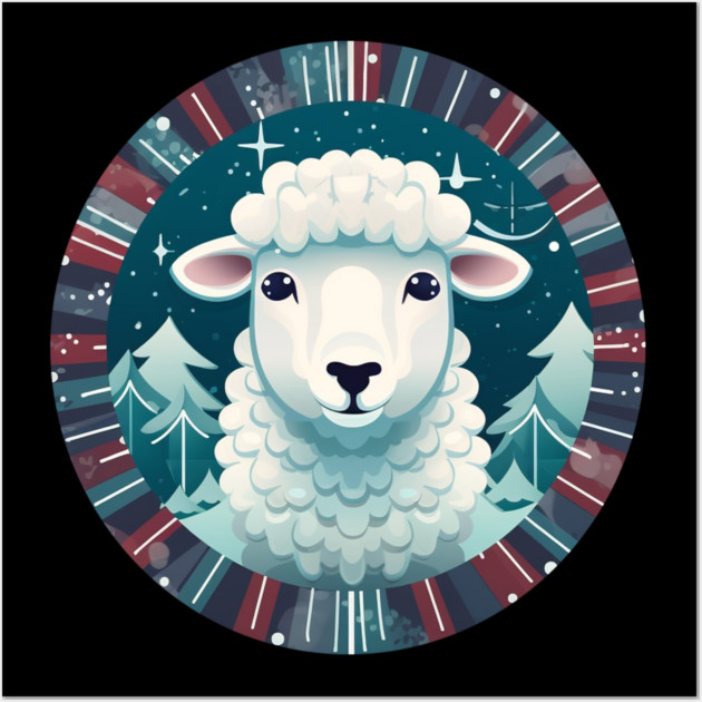 Sheep in Ornament, Love Farm Animals Wall Art by logiamerch