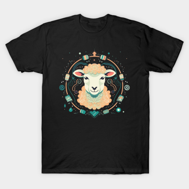 Sheep in Ornament, Love Farm Animals T-Shirt by logiamerch