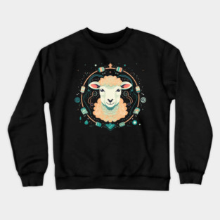 Sheep in Ornament, Love Farm Animals Crewneck Sweatshirt