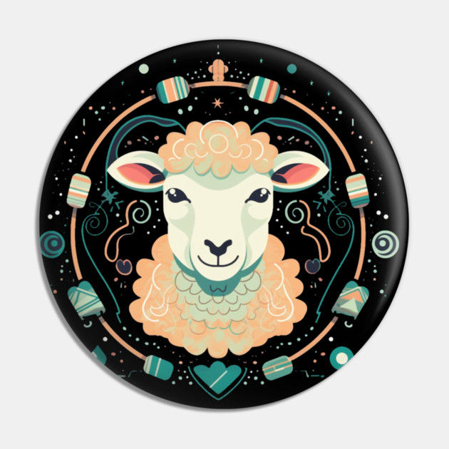 Sheep in Ornament, Love Farm Animals Pin by logiamerch