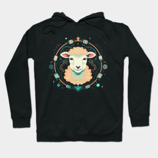 Sheep in Ornament, Love Farm Animals Hoodie