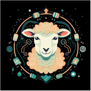 Sheep in Ornament, Love Farm Animals Posters and Art