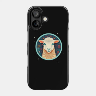 Sheep in Ornament, Love Farm Animals Phone Case