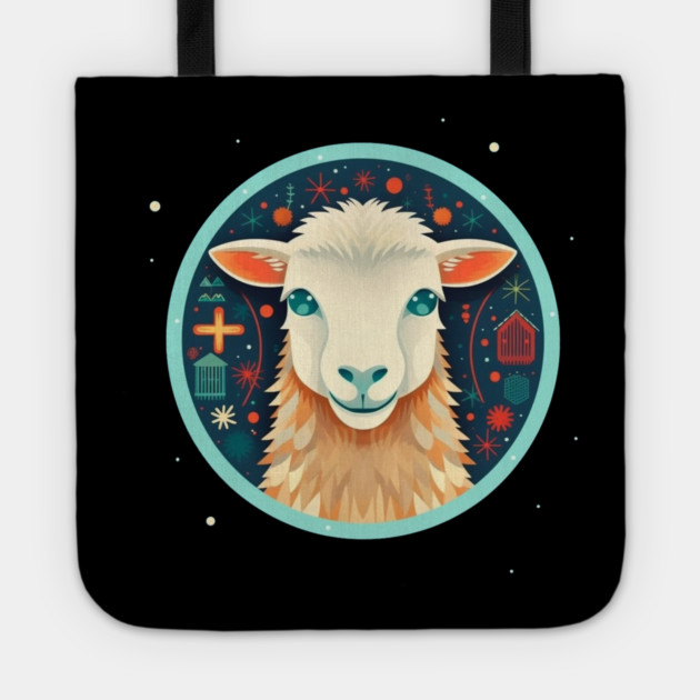 Sheep in Ornament, Love Farm Animals Tote by logiamerch